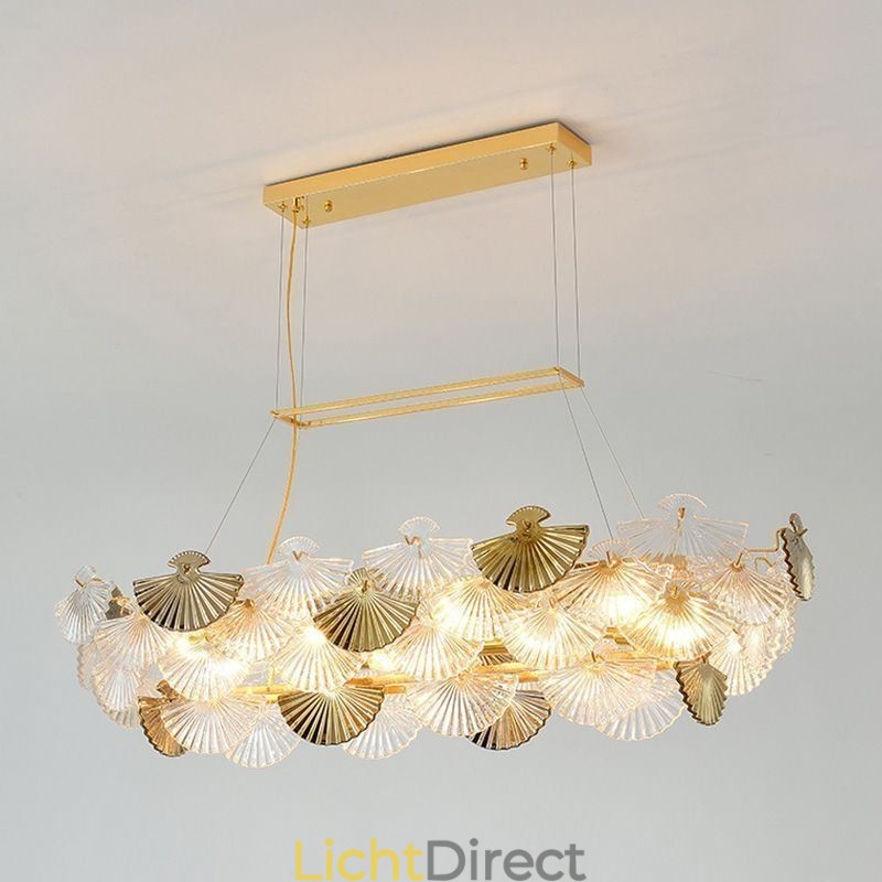 Europese glazen hanglamp in waaiervorm, kunstkroonluchter