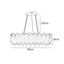 Artistieke glazen kroonluchter veer ronde hanglamp