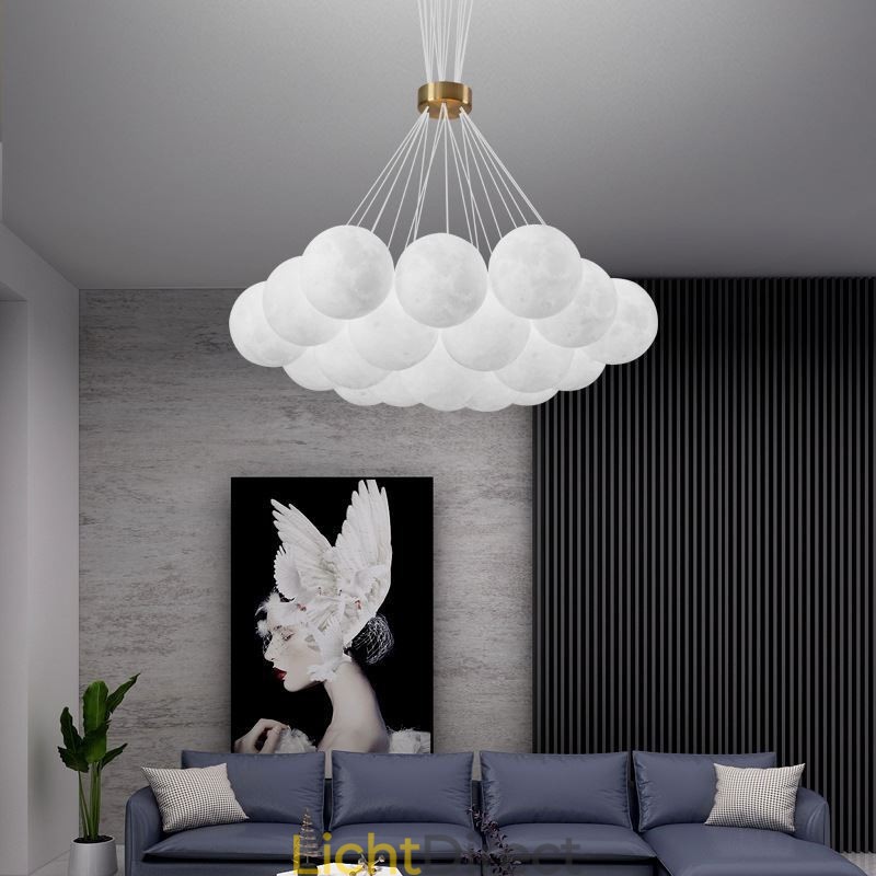 Maanbel kroonluchter moderne 3D-print ballen hanglamp
