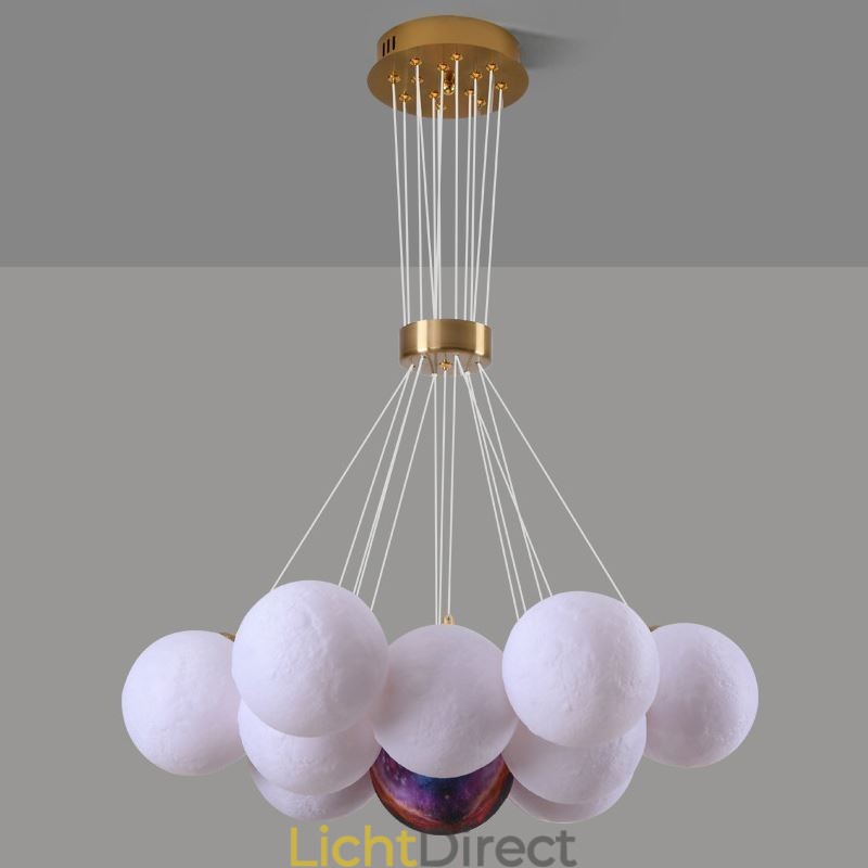 Maanbel kroonluchter moderne 3D-print ballen hanglamp