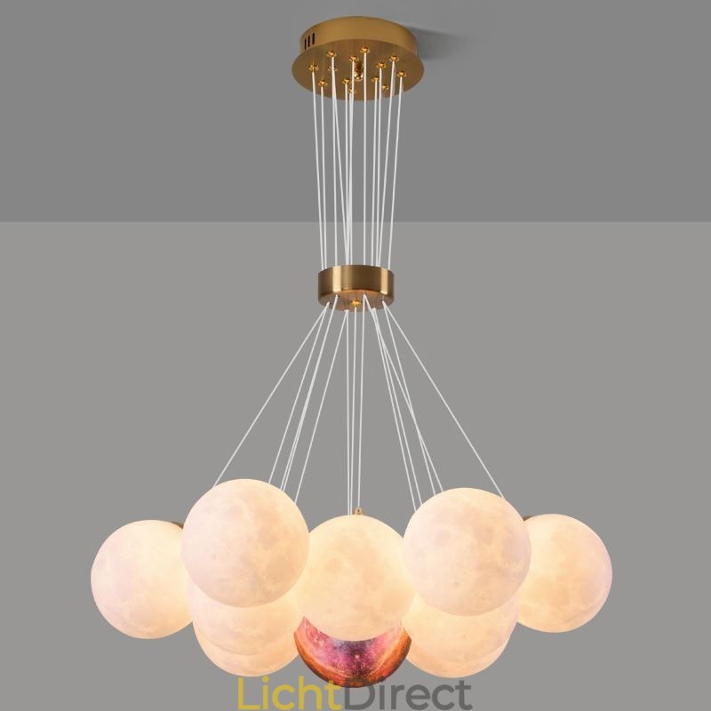Maanbel kroonluchter moderne 3D-print ballen hanglamp