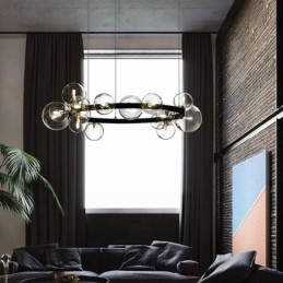 Moderne creatieve metalen kroonluchter transparante glazen bubbellamp