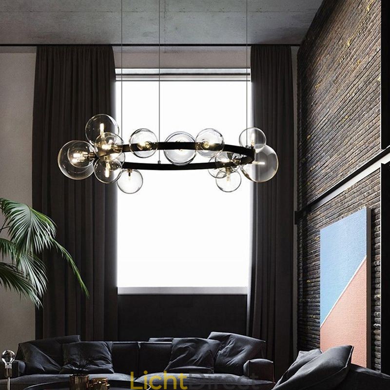 Moderne creatieve metalen kroonluchter transparante glazen bubbellamp
