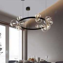 Moderne creatieve metalen kroonluchter transparante glazen bubbellamp