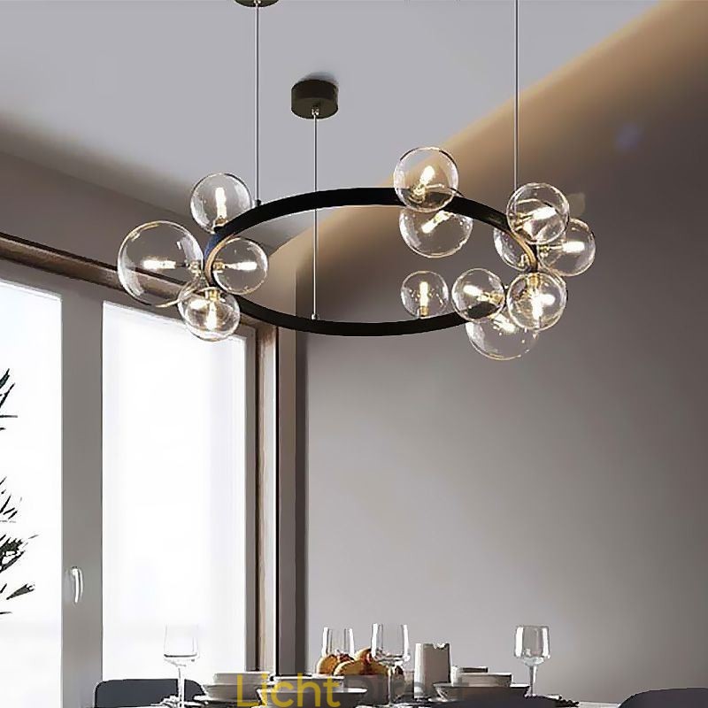 Moderne creatieve metalen kroonluchter transparante glazen bubbellamp