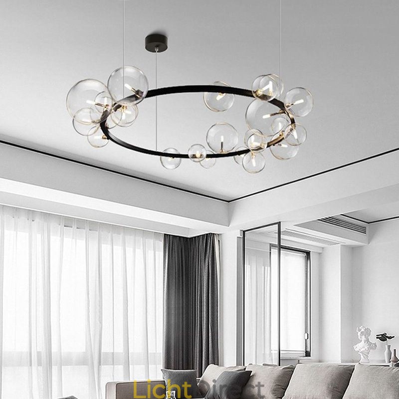 Moderne creatieve metalen kroonluchter transparante glazen bubbellamp