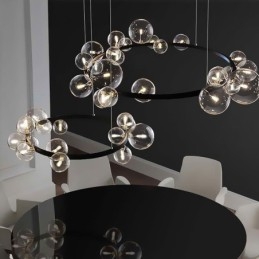 Moderne creatieve metalen kroonluchter transparante glazen bubbellamp