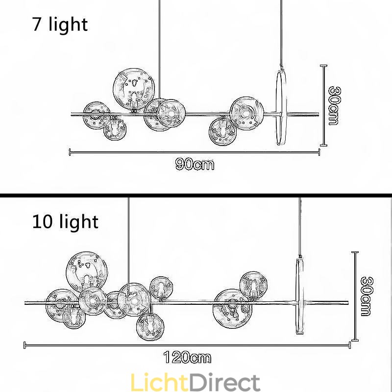 Moderne glazen bubbel hanglamp G9 lampen kroonluchter