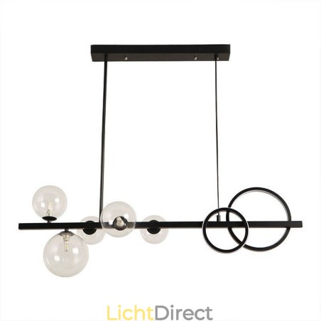 Moderne glazen bubbel hanglamp zwarte lange beugellampen Moderne glazen bubbel hanglamp zwarte lange beugellampen