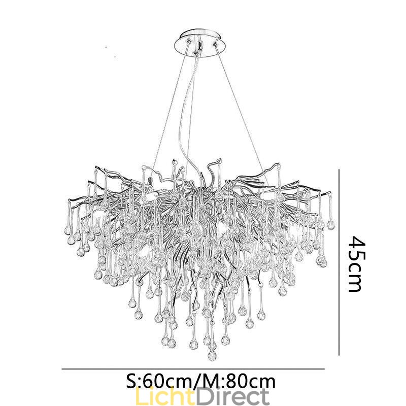 Nordic Kristallen Kroonluchter Bloem Ronde Kap Luxe Gouden Hanglamp