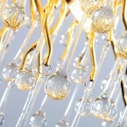 Nordic Kristallen Kroonluchter Bloem Ronde Kap Luxe Gouden Hanglamp