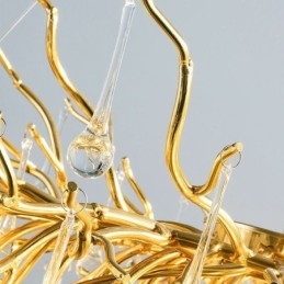 Nordic Kristallen Kroonluchter Bloem Ronde Kap Luxe Gouden Hanglamp