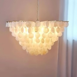 Natuurlijke schelp kroonluchter ronde gelaagde hanglamp eetkamer
