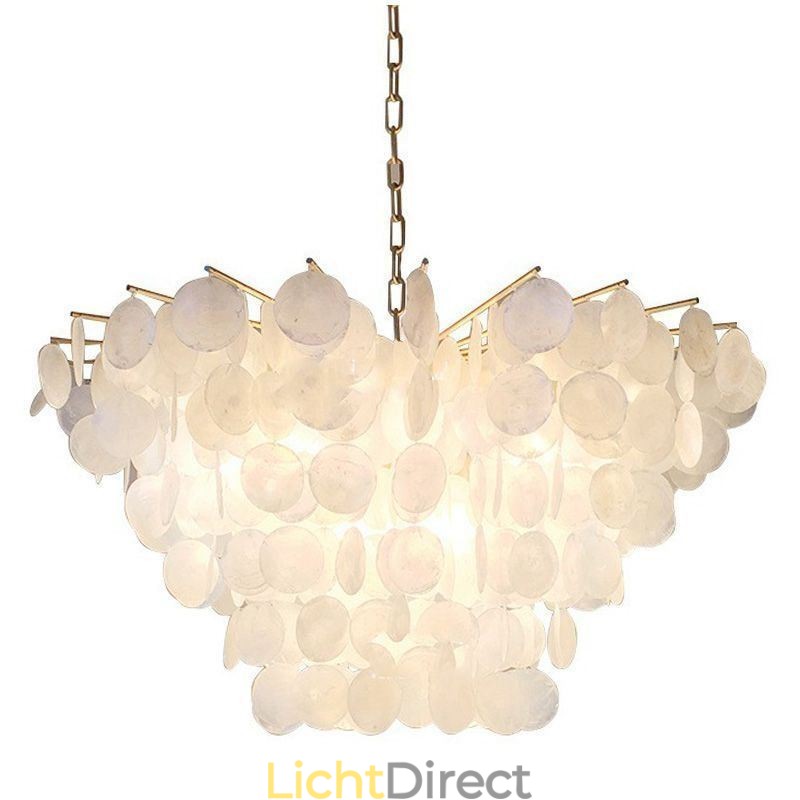 Natuurlijke schelp kroonluchter ronde gelaagde hanglamp eetkamer