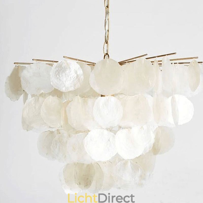 Natuurlijke schelp kroonluchter ronde gelaagde hanglamp eetkamer