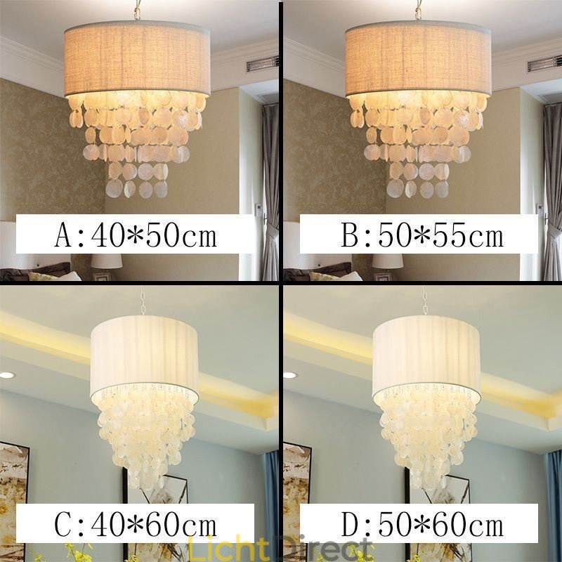 Hedendaagse hanglamp kwallen schelpen verlichting met cilinder lampenkap