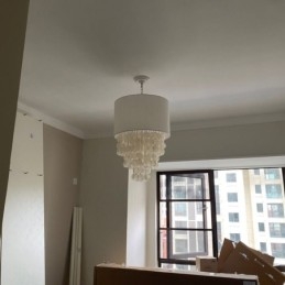 Hedendaagse hanglamp kwallen schelpen verlichting met cilinder lampenkap