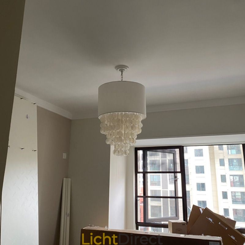 Hedendaagse hanglamp kwallen schelpen verlichting met cilinder lampenkap