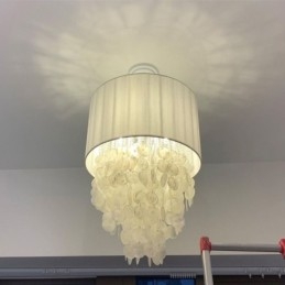 Hedendaagse hanglamp kwallen schelpen verlichting met cilinder lampenkap