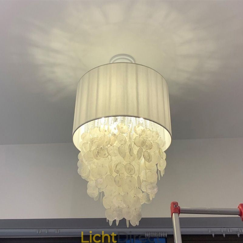 Hedendaagse hanglamp kwallen schelpen verlichting met cilinder lampenkap
