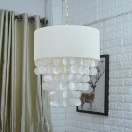 Hedendaagse hanglamp kwallen schelpen verlichting met cilinder lampenkap