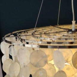 Capiz Shell Hanglamp Natuurlijke Hangende Ronde Gelaagde Kroonluchter