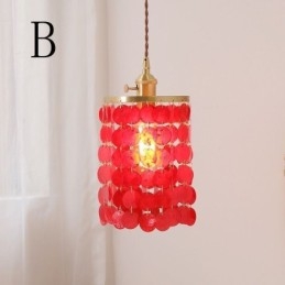 Moderne klassieke kroonluchter witte schelp kap hanglamp plafond