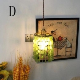 Moderne klassieke kroonluchter witte schelp kap hanglamp plafond