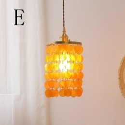 Moderne klassieke kroonluchter witte schelp kap hanglamp plafond