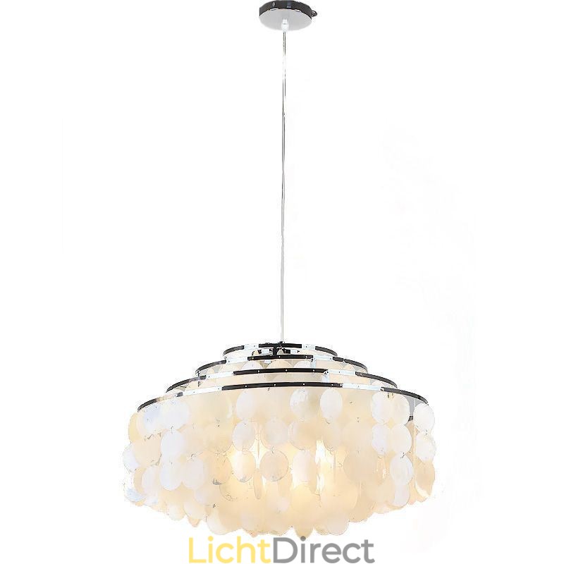 Moderne regendruppel kroonluchter witte schelp kap plafond hanglamp