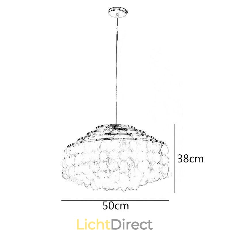 Moderne regendruppel kroonluchter witte schelp kap plafond hanglamp