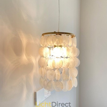 Moderne Capiz hanglamp, eigentijdse mini hanglamp, plafondverlichting, eetkamer