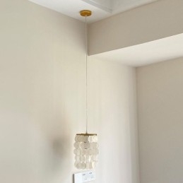 Moderne Capiz hanglamp, eigentijdse mini hanglamp, plafondverlichting, eetkamer