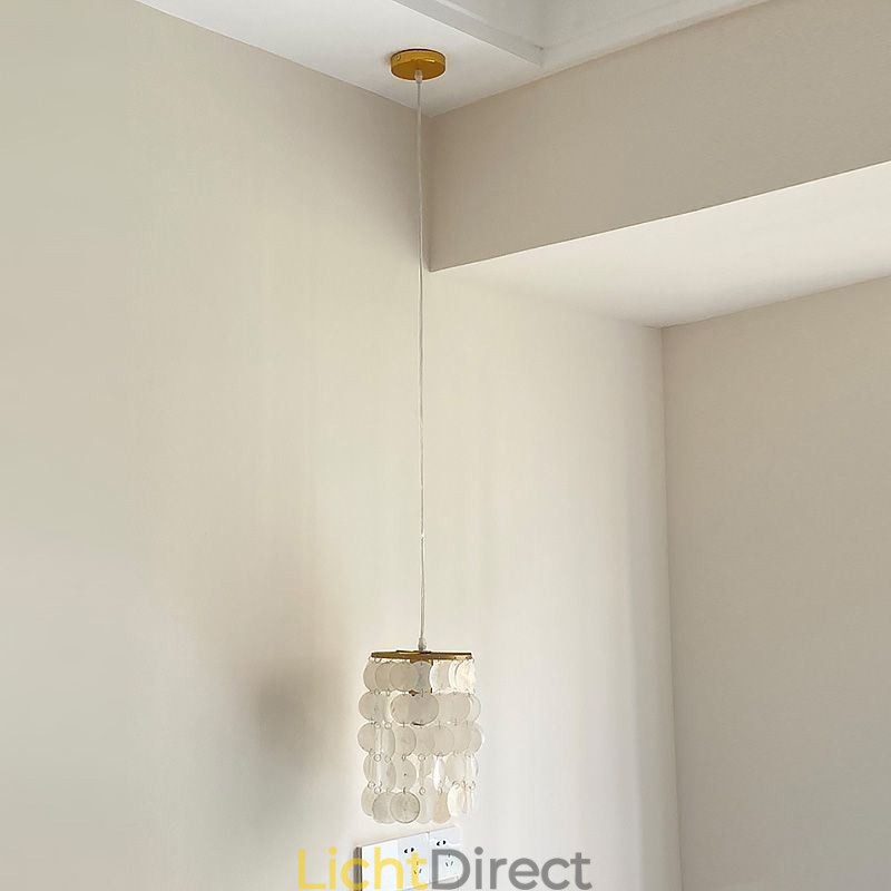 Moderne Capiz hanglamp, eigentijdse mini hanglamp, plafondverlichting, eetkamer