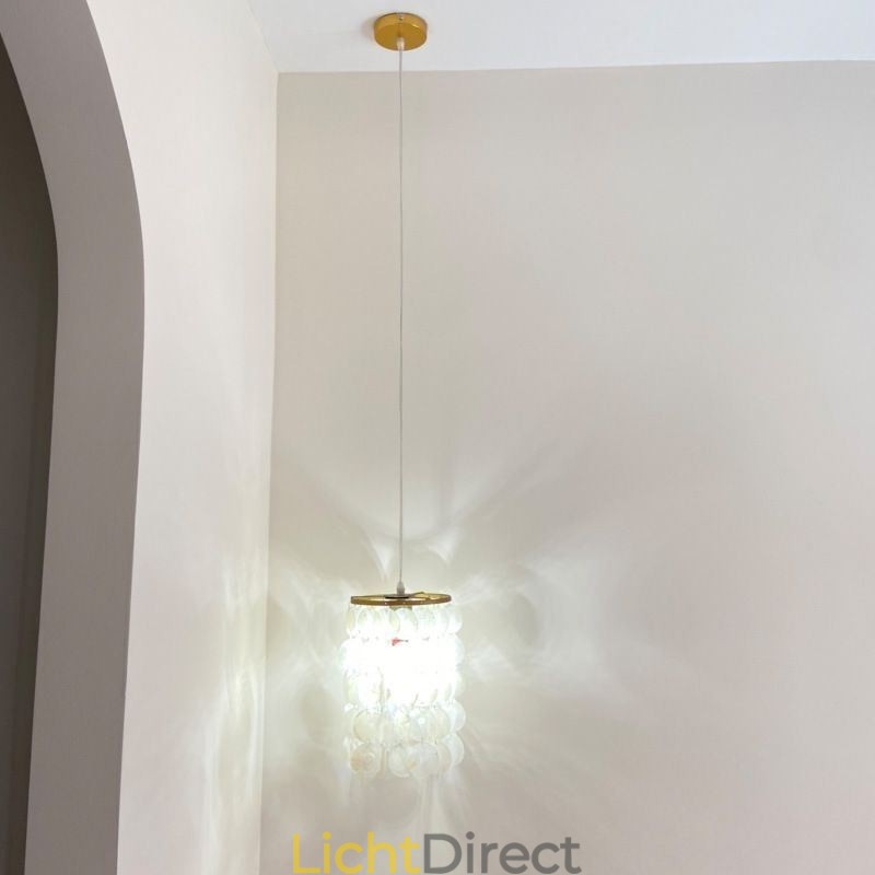 Moderne Capiz hanglamp, eigentijdse mini hanglamp, plafondverlichting, eetkamer