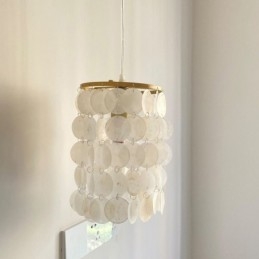 Moderne Capiz hanglamp, eigentijdse mini hanglamp, plafondverlichting, eetkamer