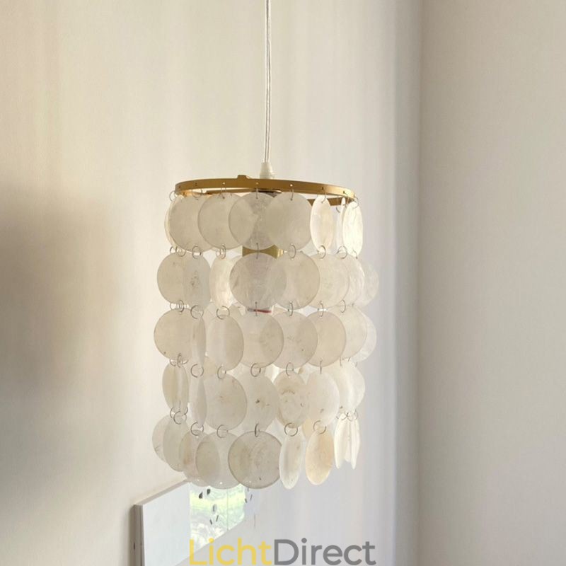 Moderne Capiz hanglamp, eigentijdse mini hanglamp, plafondverlichting, eetkamer