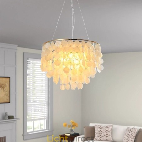 Moderne witte schelp plafondlamp hanglamp kroonluchter Moderne witte schelp plafondlamp hanglamp kroonluchter