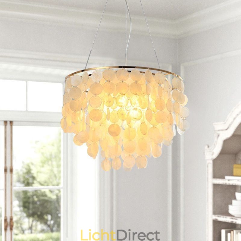 Moderne witte schelp plafondlamp hanglamp kroonluchter