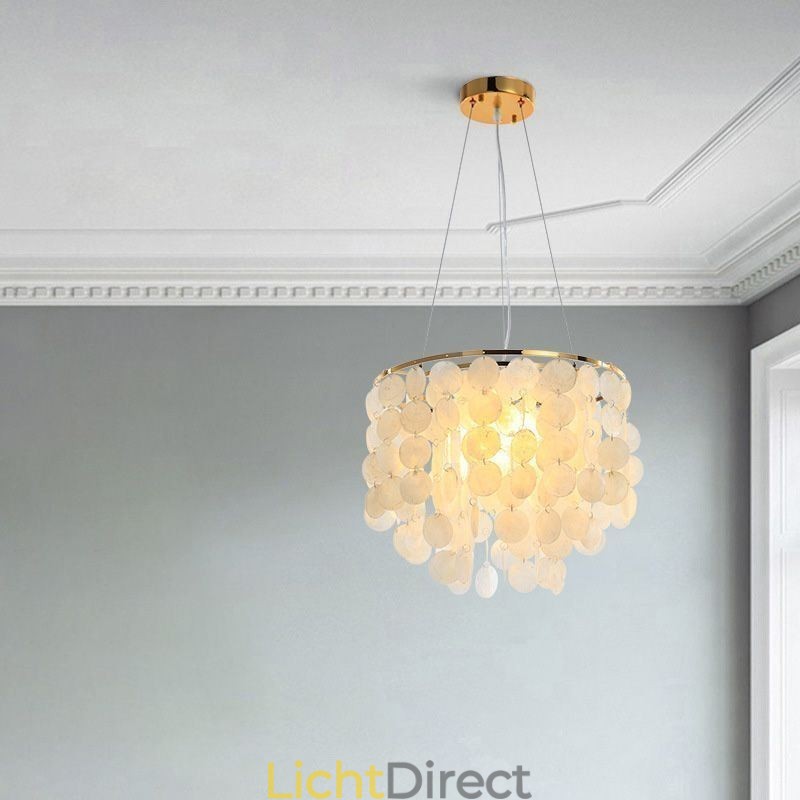 Moderne witte schelp plafondlamp hanglamp kroonluchter