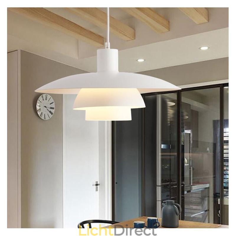 Witte aluminium hanglamp, moderne kroonluchter, verstelbare hanglamp