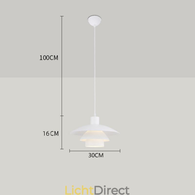 Witte aluminium hanglamp, moderne kroonluchter, verstelbare hanglamp