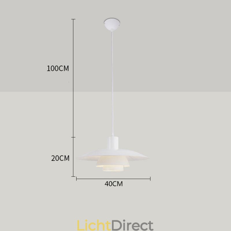 Witte aluminium hanglamp, moderne kroonluchter, verstelbare hanglamp