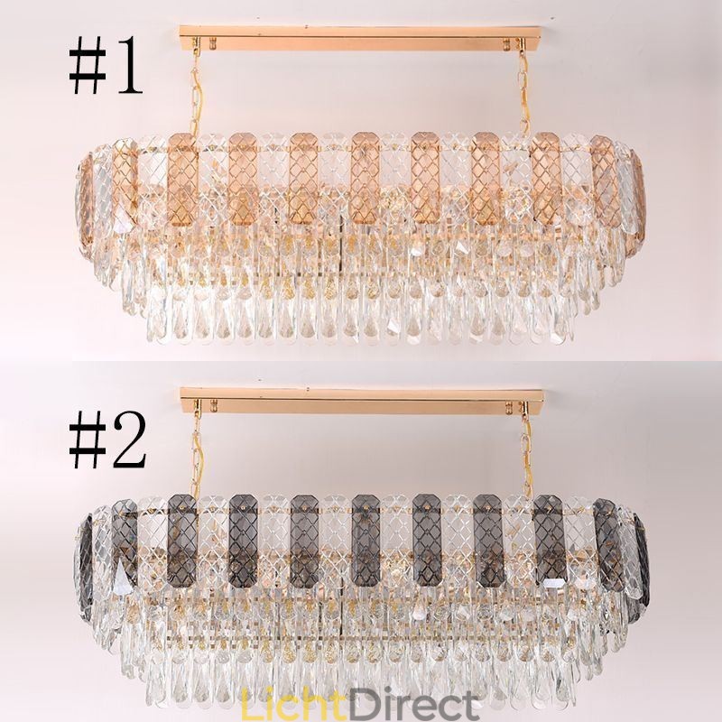 Moderne kristallen hanglamp Luxe ovale hanglamp