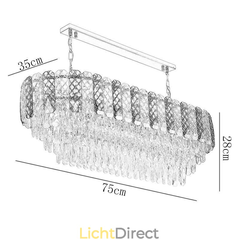 Moderne kristallen hanglamp Luxe ovale hanglamp