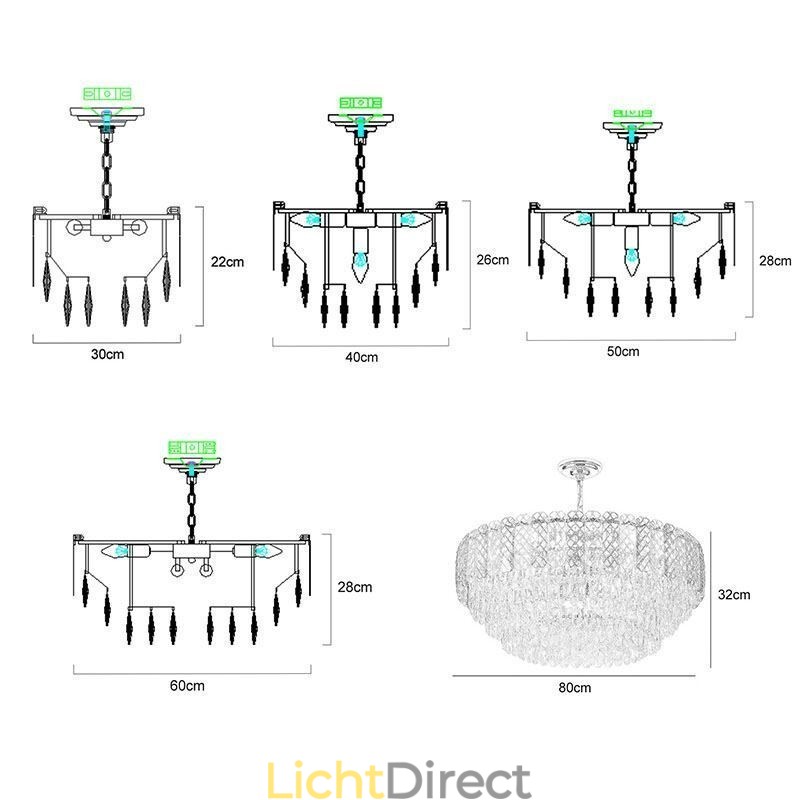 Luxe Europese hanglamp Kristallen plafondlamp