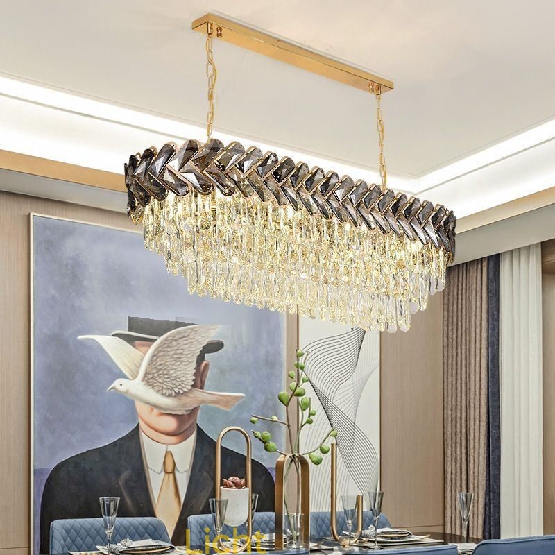 Europese Kristallen Hanglamp Luxe Ovale Plafondlamp