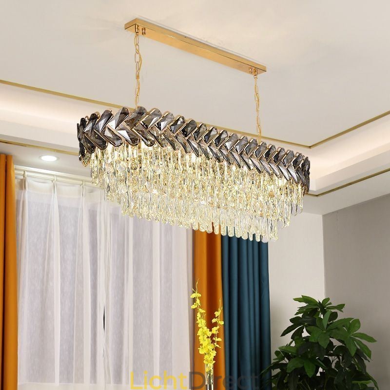 Europese Kristallen Hanglamp Luxe Ovale Plafondlamp