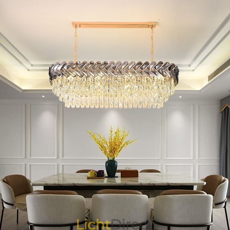 Europese Kristallen Hanglamp Luxe Ovale Plafondlamp