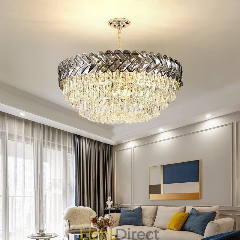Kristallen hanglamp goud plafondlamp armatuur